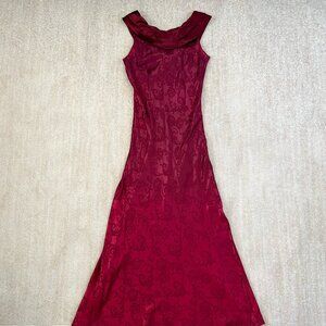 Vintage Harlow Dresses Red Floral Maxi Dress 8